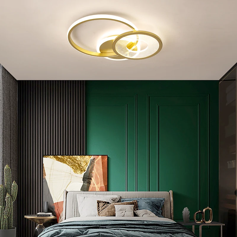 Минималистичная современная светодиодная люстра светильник черного и золотого