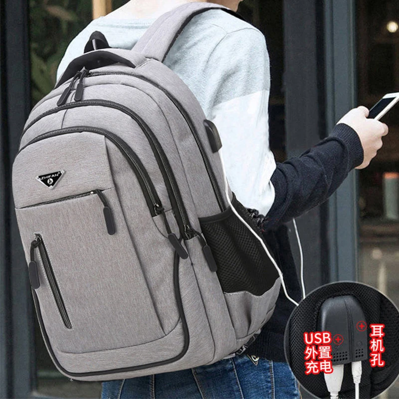 men usb charging laptop backpack 15 6inch multifunctional high school college student backpack male travel business bag pack free global shipping