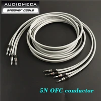 1 pair of high quality speaker cable 5n ofc conductor pure copper rhodium plated banana plug