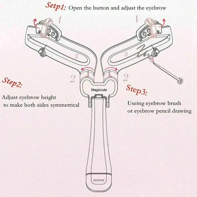 

Reusable 3 in1 Eyebrow Shaping Template Helper Eyebrow Stencils Kit Grooming Card Eyebrow Defining Makeup Tools