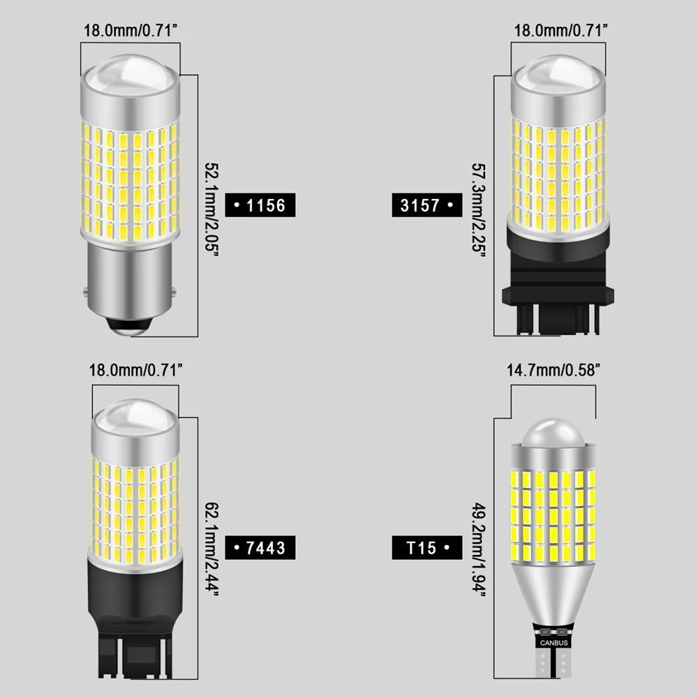 

2x P21W Reverse Light Bulb W16W 921 T15 7440 W21W 1156 BA15S Car LED Backup Lamp For Lexus RX330 RX300 RX400H RX 350 LX470 LX570