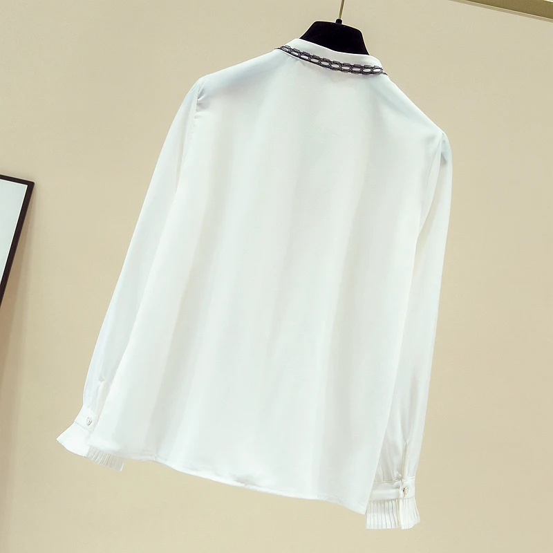 

2020 Autumn Women's O Neck Bow Long Sleeves Ruffles Chiffon Shirt Girls Ladies All-match Shirts Casual Blouse Tops A3690