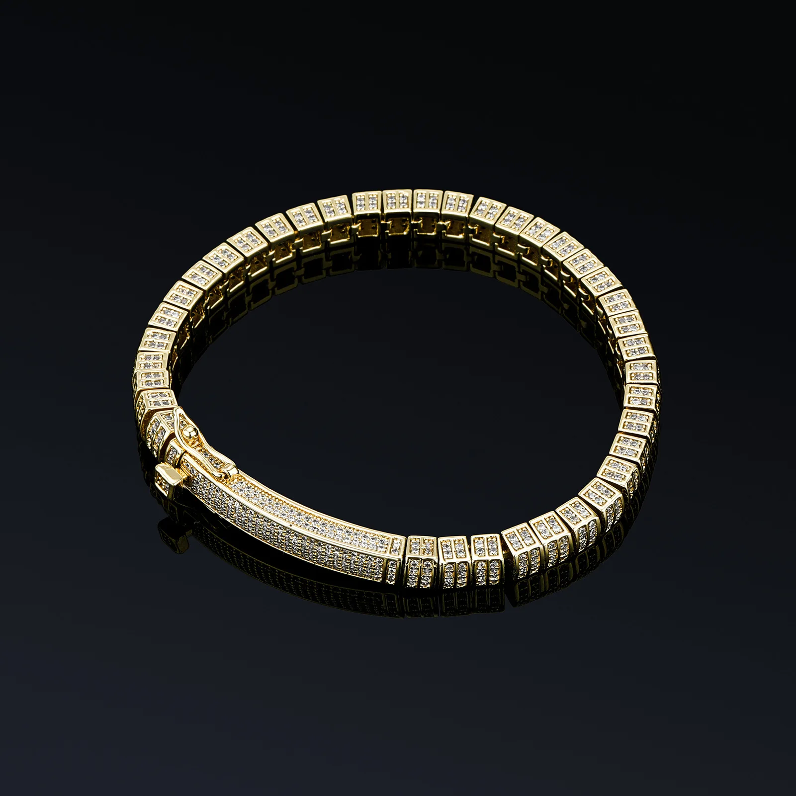 

Мужской чокер в стиле хип-хоп с фианитами