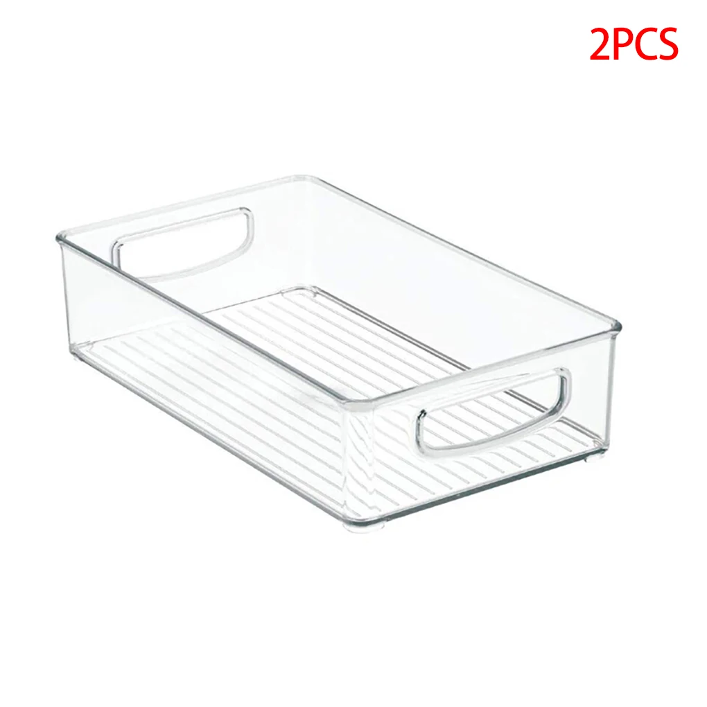 

2 Pieces Refrigerator Storage Box Clear Kitchen Cabinet Drawer PET Egg Food Organizer Fruit Fresh-keeping Container