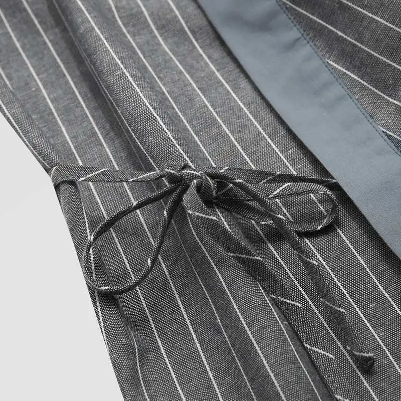 

2021 Striped Men Pajamas Sets Half Sleeve V Neck Sleepwear Japanese Kimono Leisure Homewear Shorts Retro Pyjamas Suit