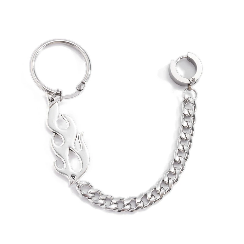 

POTCE Unisex Stainless Steel Flame Titanium Steel Earrings Retro Hip Hop Trend Geometric Party Travel Anniversary Jewelry