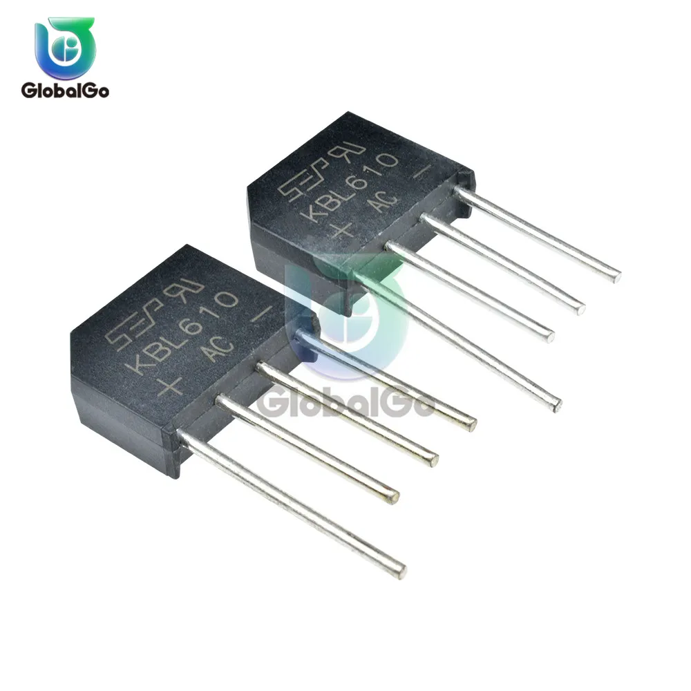 5 шт./лот 4A 6A 600V 800V 1000V 4 контактный мост выпрямительный диод KBL608 610 406 410 силовой
