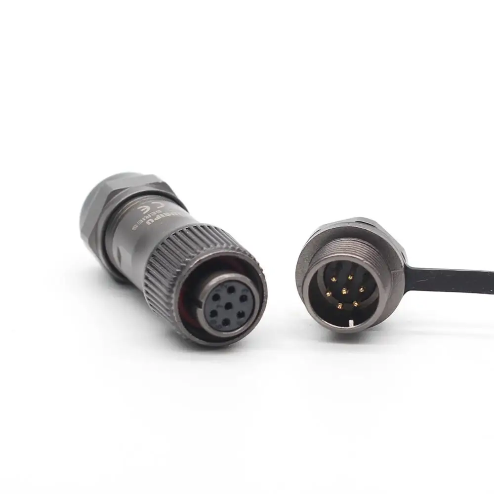 WEIPU ST12 7-контактный металлический водонепроницаемый Промышленный разъем с задней