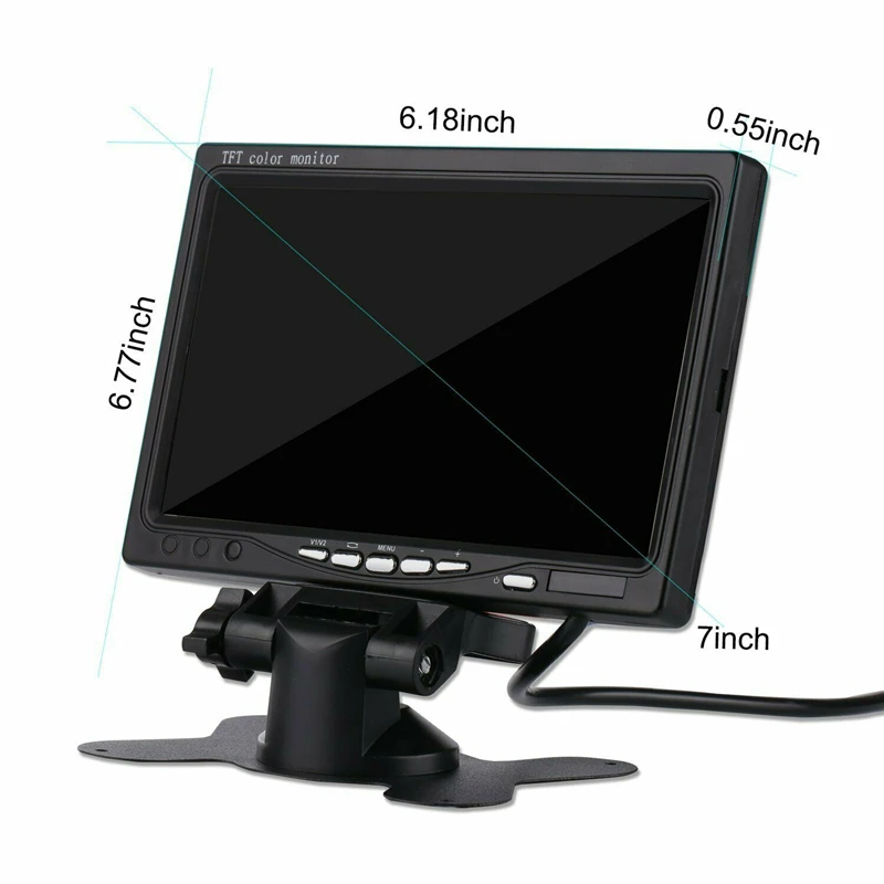YuanTing 7 ''TFT ЖК-дисплей монитор 800X480 разрешение экран с кронштейном дистанционного управления и 2 AV вход для автомобильной резервной камеры