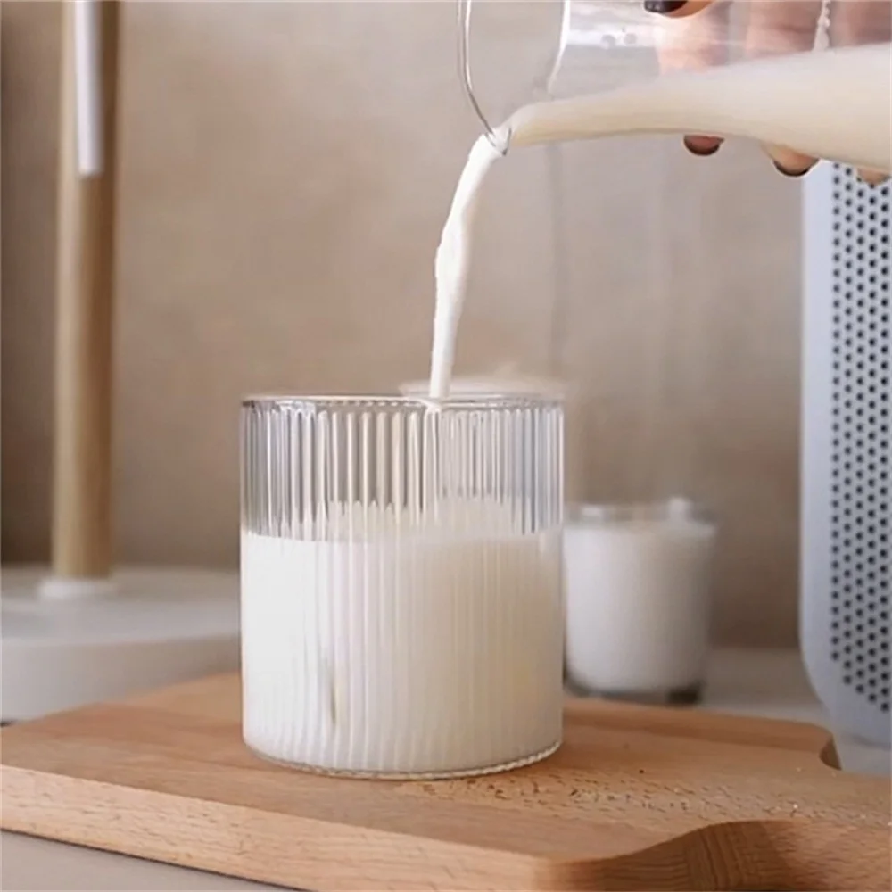 Термостойкая стеклянная чашка прямое Полосатое стекло для латте американо