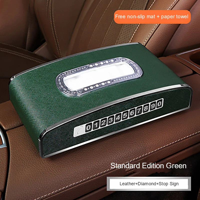 Кожаная Коробка для салфеток автомобиля интерьер фотообои с номером часов