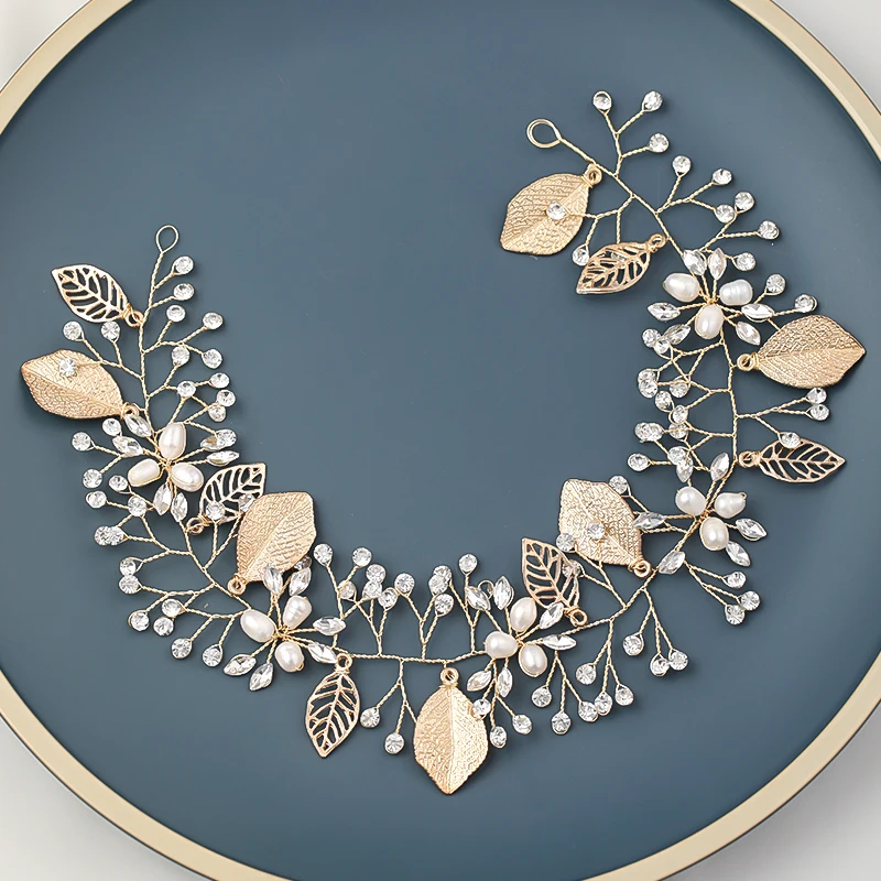 Роскошная модная свадебная повязка на голову с жемчугом и кристаллами цветочный