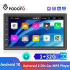 Мультимедийный видеоплеер Podofo для Nissan, KIA, LADA, FORD, 8 ядер, 8 ГБ, 128 ГБ, DSP, IPS, Раздельный экран, Android, 2 Din, 4G, GPS, 7 дюймов