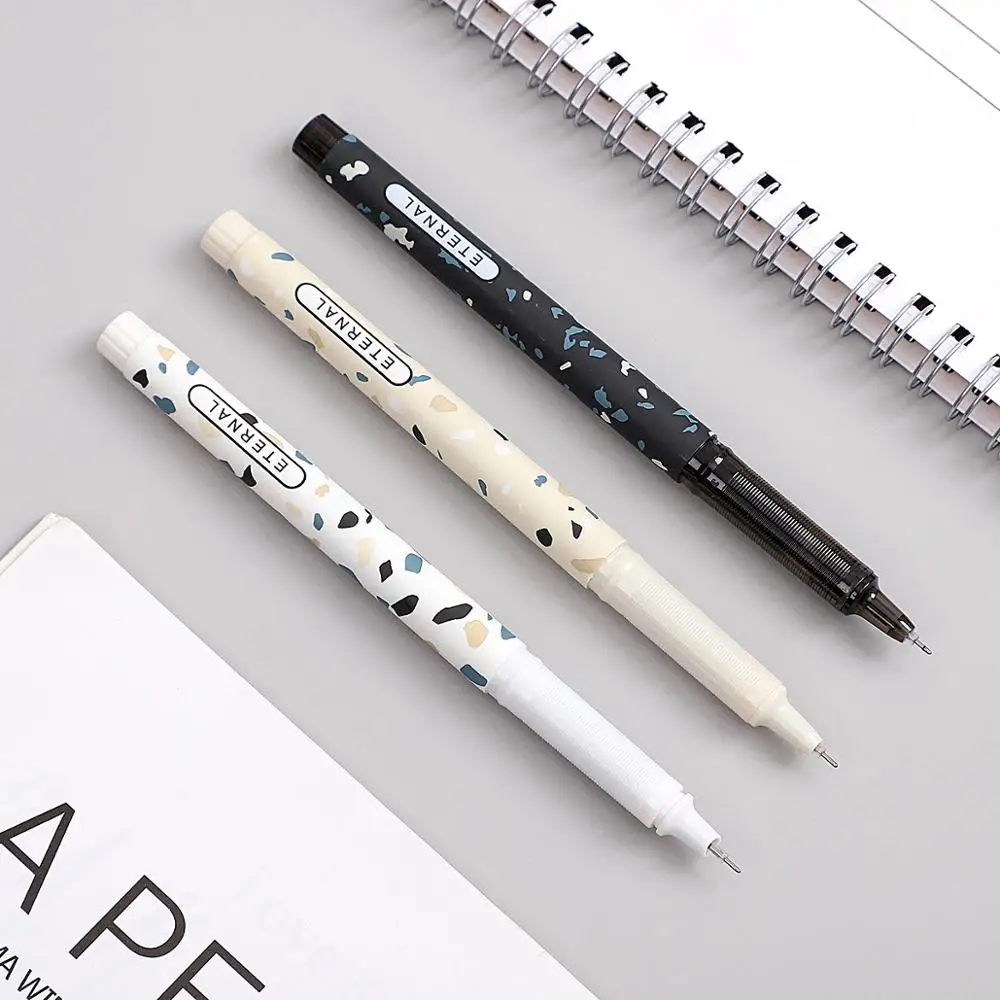 JIANWU 3pcs/set Simple lovely Large Capacity Gel Pen Quick-drying Neutral Pen for student black ink pen kawaii school supplies