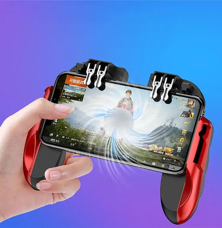 Red PUBG мобильный контроллер геймпад с охлаждающим вентилятором для iOS Android для samsung Galaxy 6 Пальцы управление джойстик кулер - Цвет: Red