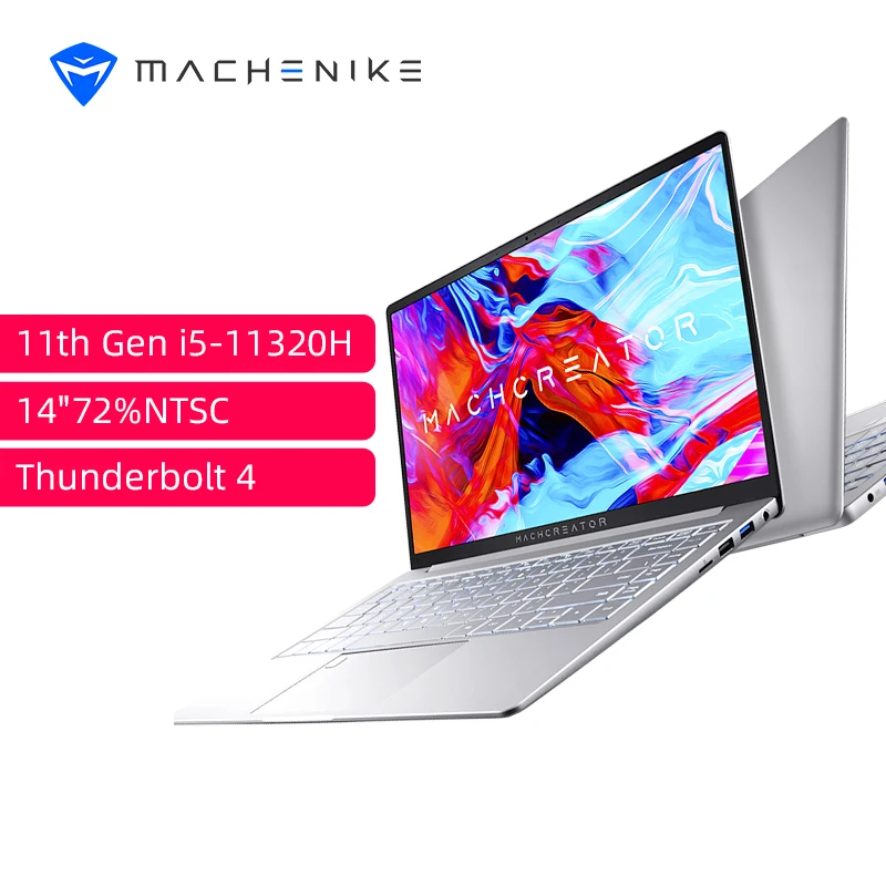 Machcreator Laptop 14 Inches Ultrabook 72% NTSC Intel i5-11320H Iris Xe 512G SSD WiFi 6 Thunderbolt 