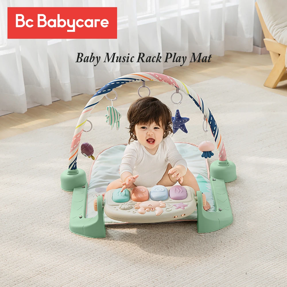 BC Babycare Baby Music Rack Play Mat Educational Puzzle Gym Crawling Activity Carpet Infant Fitness Playmat With Piano Keyboard