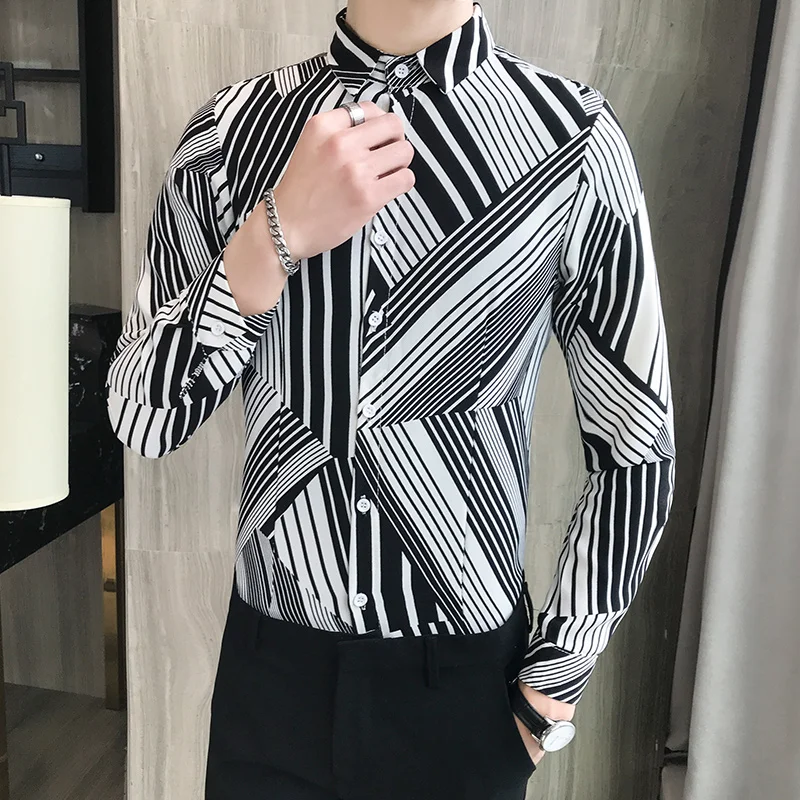 TANG 2019 New brand Fashion Men Shirt Shirts 3d Floral Print Head Centered Casual Slim Fit Luxury | Мужская одежда