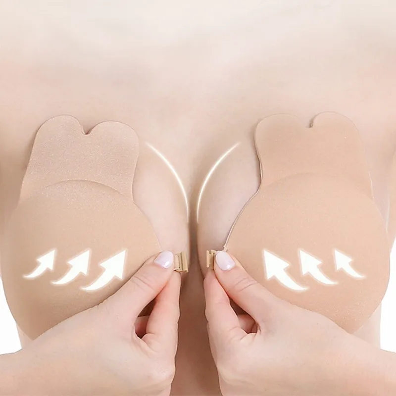 Стикер с заячьими ушками противоскользящий невидимый бюстгальтер застежкой