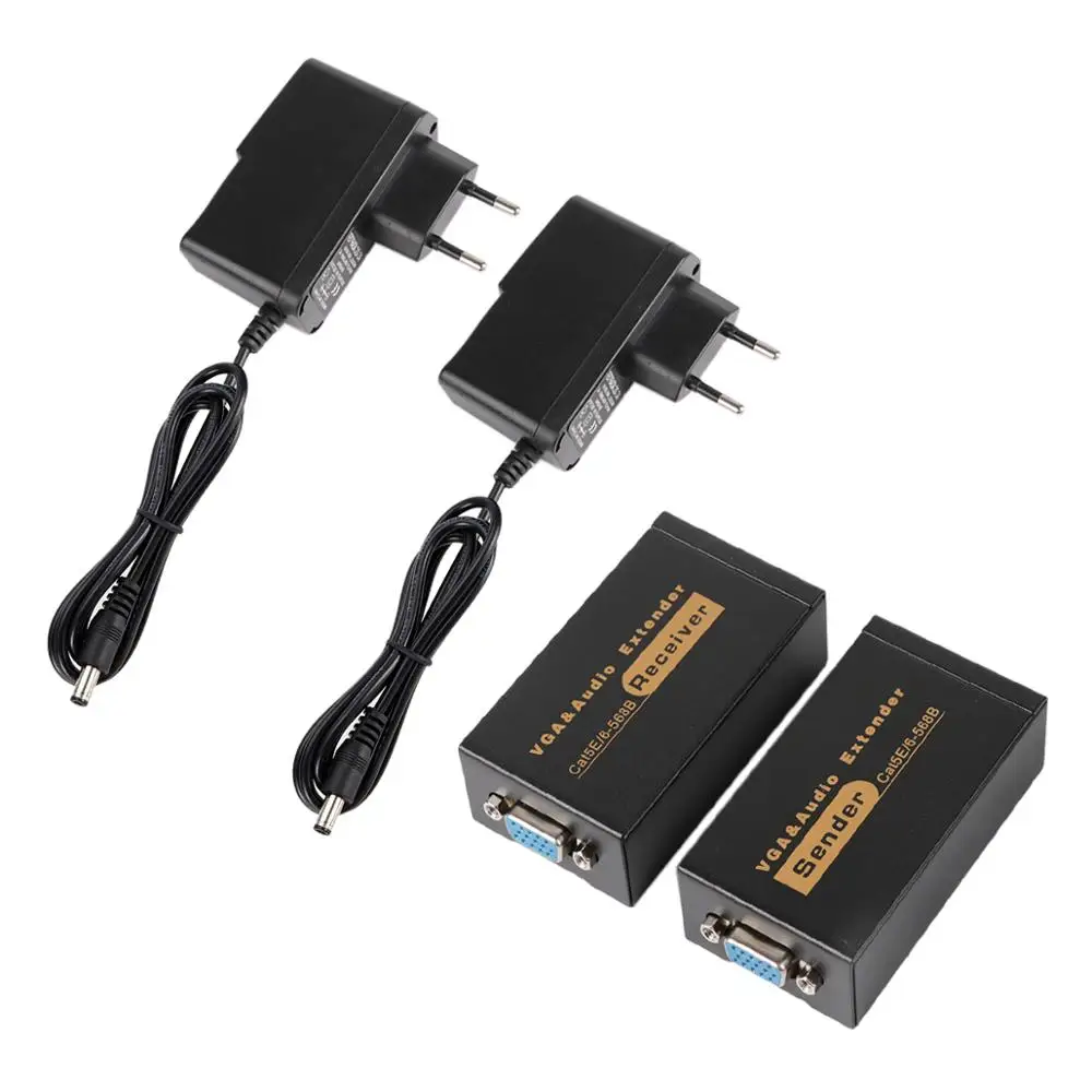 VGA кабель адаптер Усилитель сигнала VGA-100MS Сетевой удлинитель 100 м к RJ45 усилитель с