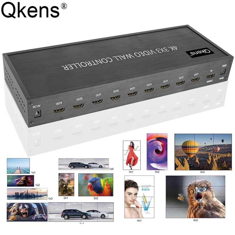 Настенный видеопроцессор 4K 3x3 контроллер совместимый с HDMI устройство для