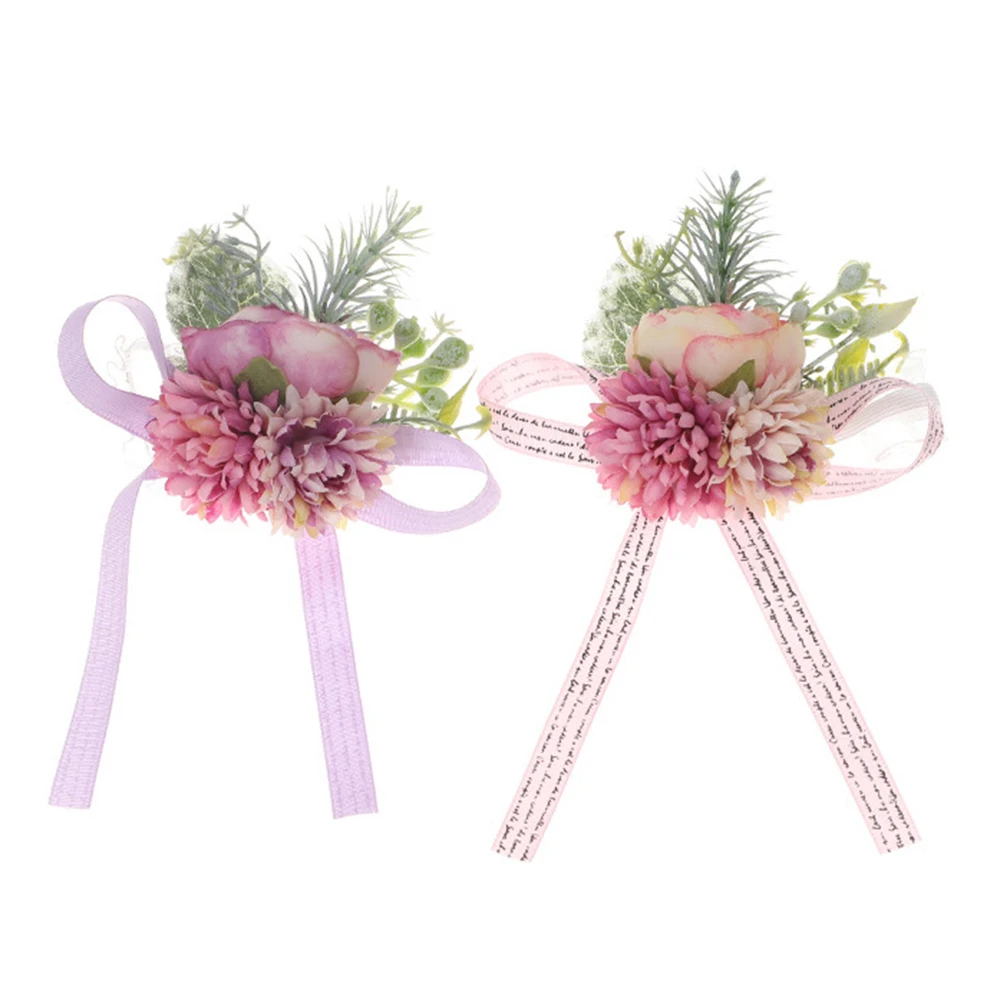 

Wrist Corsage Groom Bride Bridesmaid Sisters Hand Flowers Artificial Flowers Party Wedding Decoration