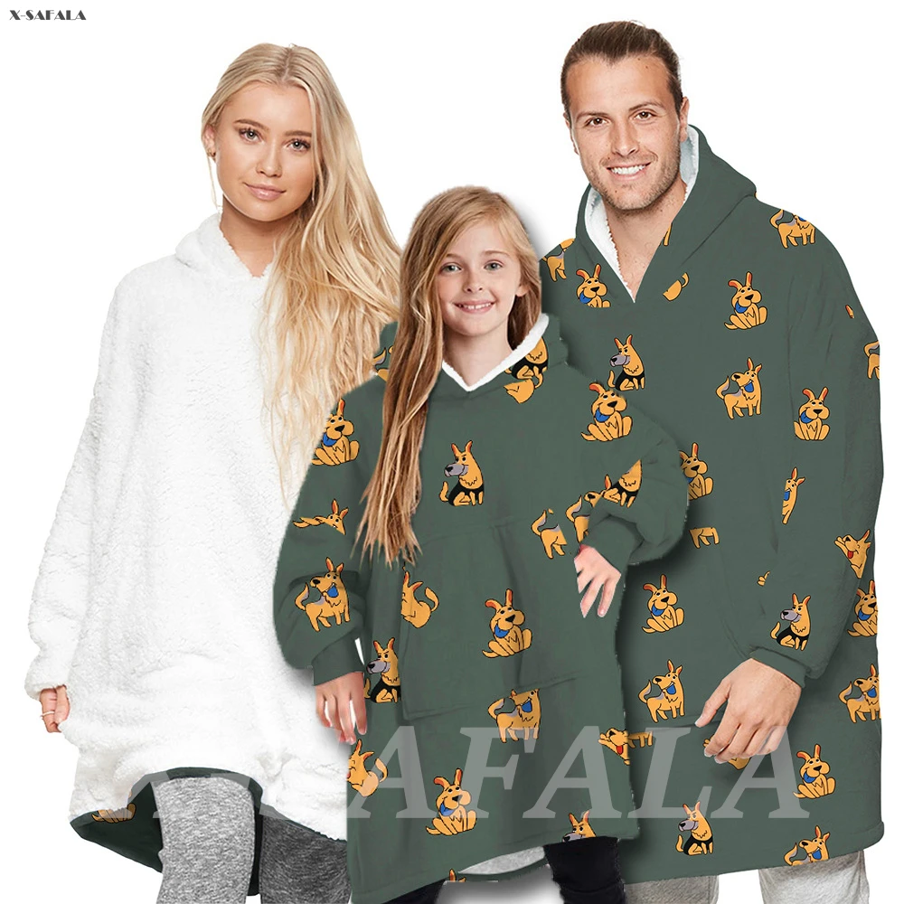 

Penguin Printed Wearable Oversized Hooded Blanket Hoodie Sweatshirt Sherpa Large Front Pocket Fleece Women Man Hoody Pullover