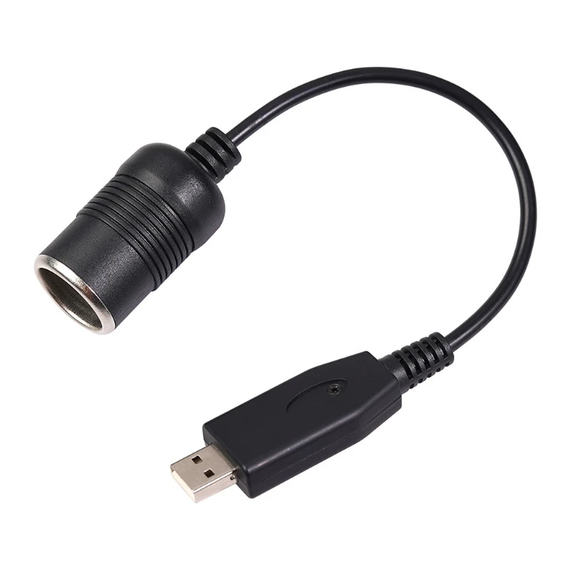

USB A Male to 12V Car Ciga Lighter Socket Female Step Up Cable Inverter Converter Compatible Driving Recorder GPS E-Dog