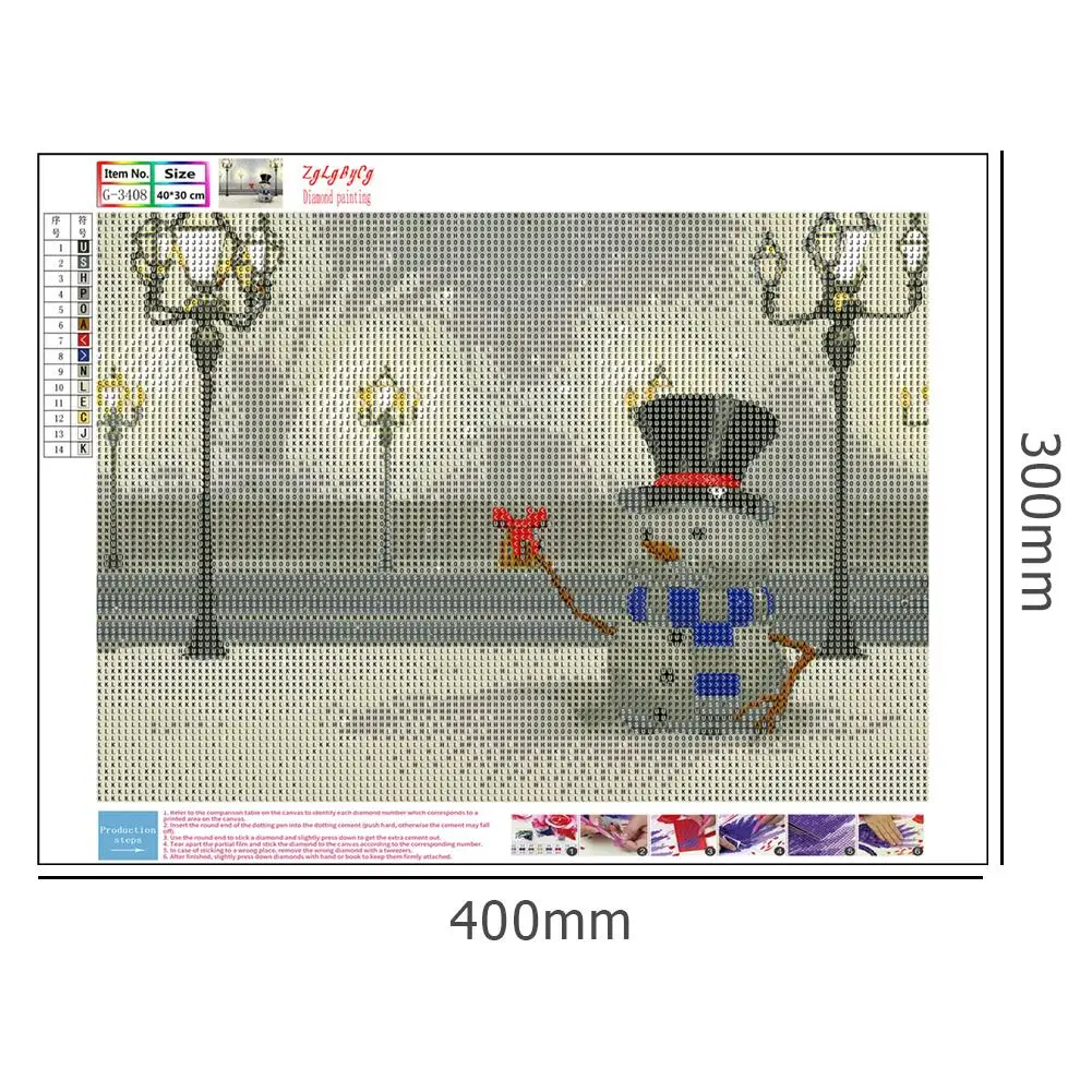 

5D Full Drill Mosaic Round Diamond DIY Painting Snowman Handmade Cross Stitch Craft Embroidery Craft Kits Household Decor