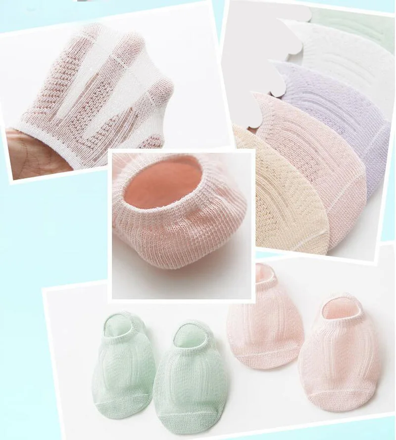 5 пара/лот Сезон весна лето Новые хлопковые сетчатые носки башмачки для малышей