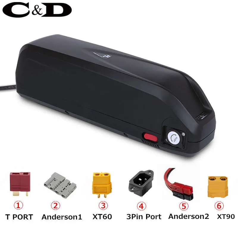 48V Батарея 52 V, фара для электровелосипеда в Батарея Хайлун Downtube 20AH 30A 40A BMS 350 Вт 500W 750W 1000W 1500W 18650 Сотовый BBS02 BBS03 BBSHD
