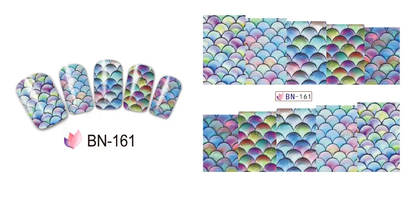 Наклейка для водяного переноса изображения на ноготь Цвет в виде рыбьей чешуи