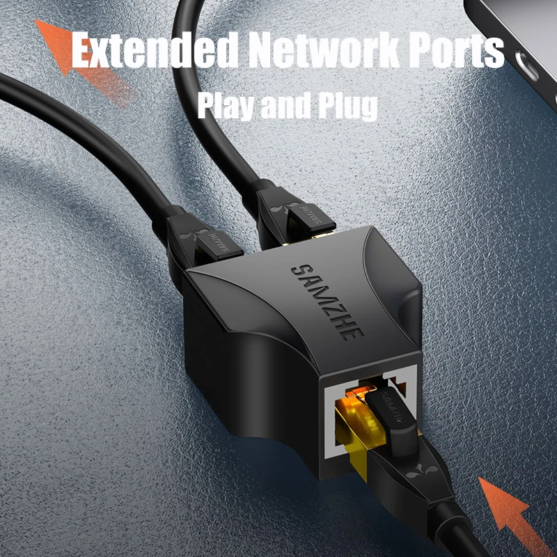 Ethernet адаптер SAMZHE удлинитель кабеля Lan разветвитель для интернет подключения Cat5