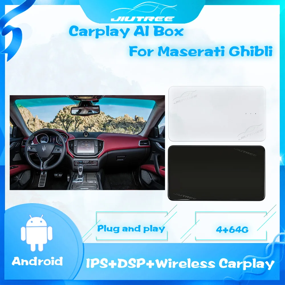 

Мультимедийная приставка Carplay Ai для Maserati ghifp, новая версия 4 + 64 ГБ, автомобильная приставка Android, приставка Google Tv Box