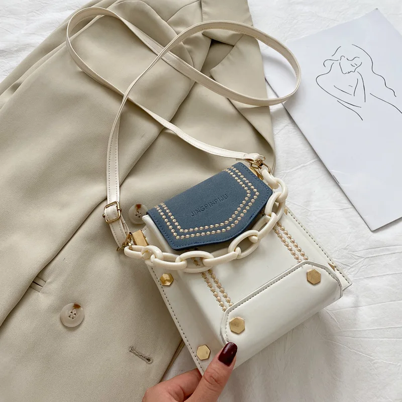 

2021 New Fashion Small Women Shoulder Bag for Phone Luxury Design Chain Pu Leather Crossbody Purse Bags Spring Summer