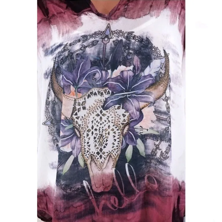 

V-neck Cartoon Printed Long Sleeve Womens Top Shirt Top Women Blouse New Female Ladies Clothing