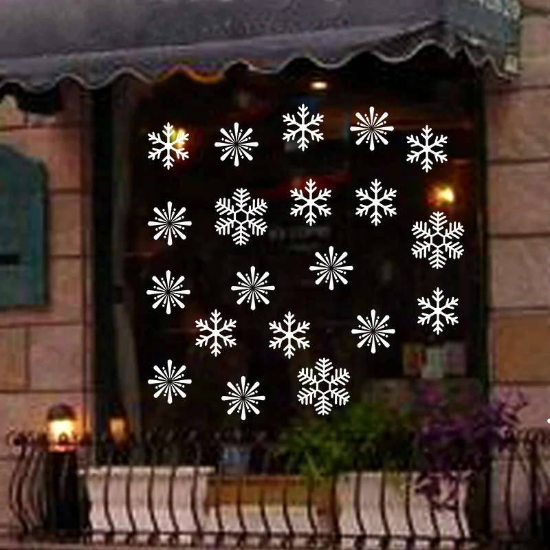 

2021.38 pcs/lot snowflake electrostatic Sticker Window Kids room Christmas Wall Stickers Home Decals Decoration New Year