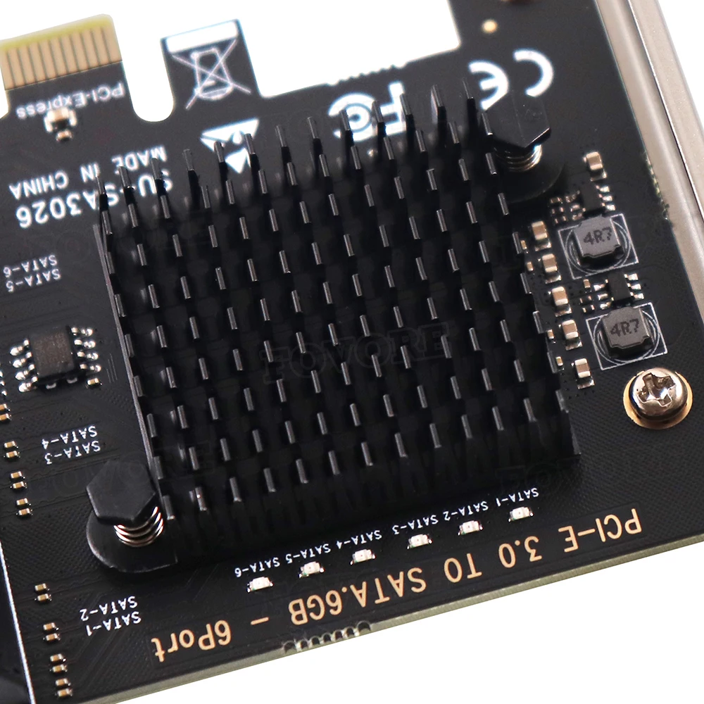 

PCI-e to 6 Ports SATA 3 III 3.0 6 Gbps SSD Adapter PCI PCI express x1 Controller Board Expansion Card Support x4 x6 x8 x16