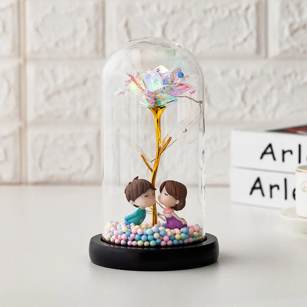 Светодиодный светильник лампы с розами Золотая фольга роза цветочный стеклянный