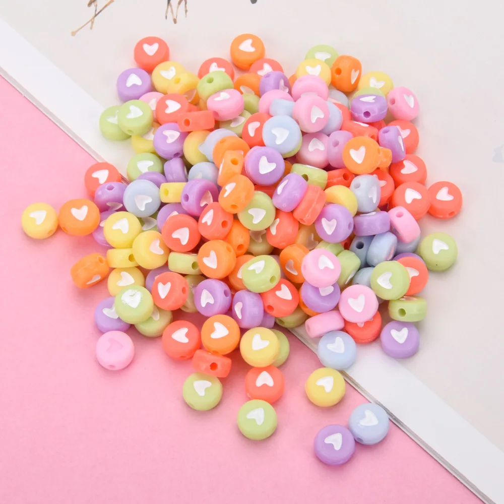 

100pcs/lot 7mm Random Round Flat Acrylic Beads Alphabet /Letter Beads For Jewelry Making Handmade Loom Band Bracelets