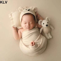 4 pcsset baby hat pillow wrap blanket newborn photography props infants photo shooting accessories
