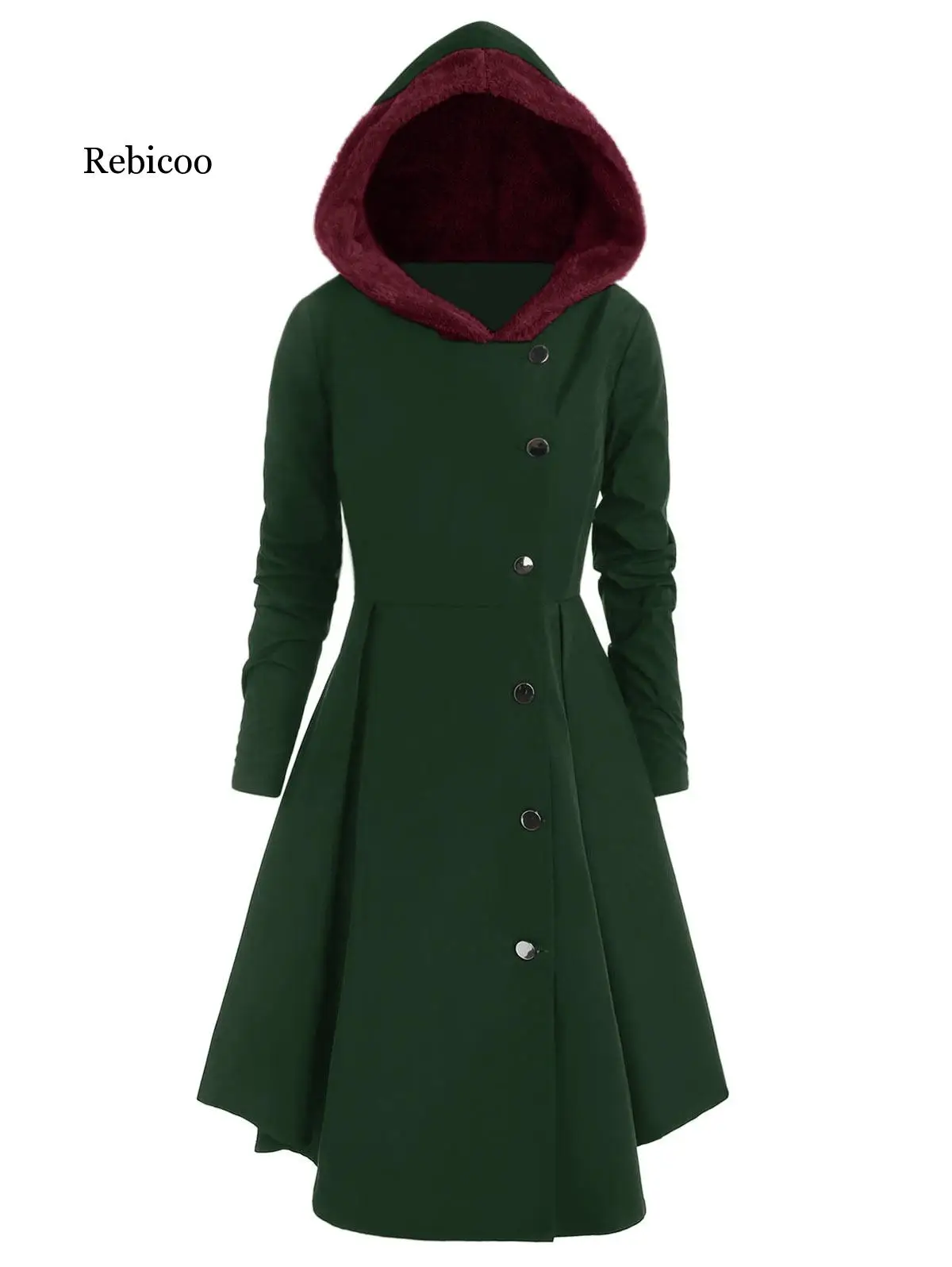 

European and American explosion models long retro hooded windbreaker jacket Slim thin coat