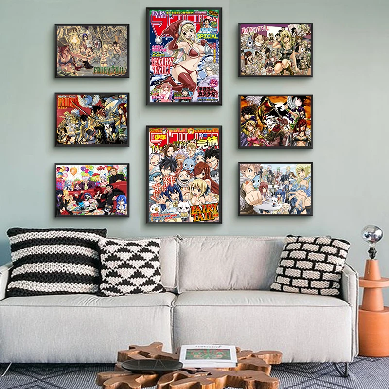 

Japanese Anime Canvas Fairy Tail HD Prints Wall Art All Anime Characters Posters Paintings Living Room Home Decor Pictures