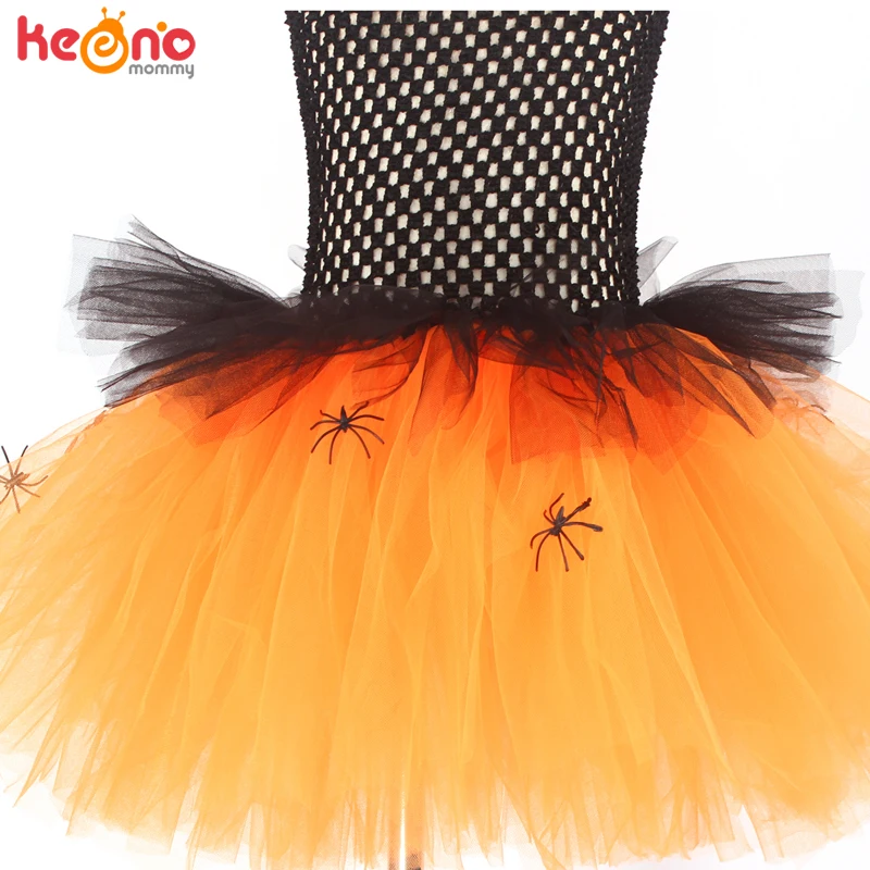 Платье-пачка ведьмы с шапкой для девочек-пауков Цвет черный фиолетовый Детский