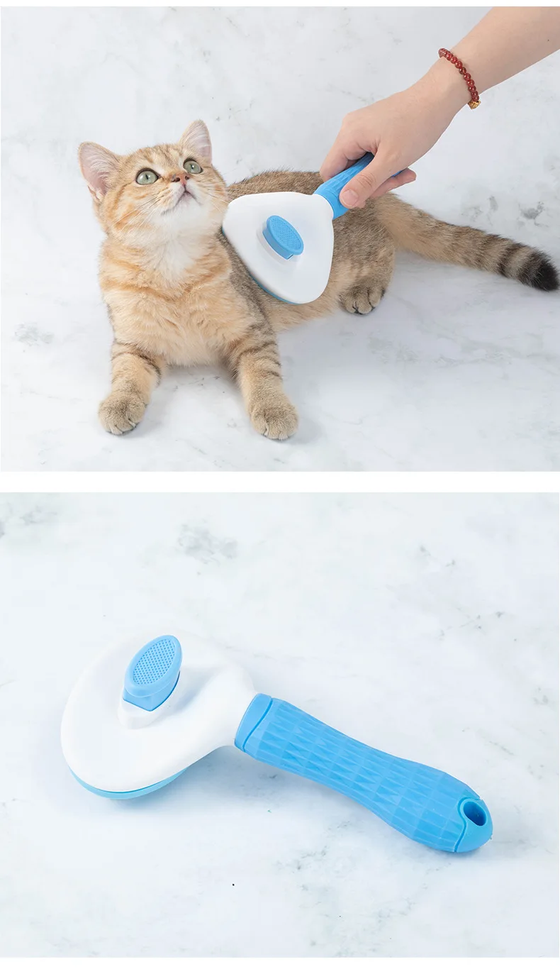

Pet Self-Cleaning Comb Steel Needle Dog Cat Comb Pet Hair Removal Brush Dog Grooming Comb Beauty Styling Massage Brush