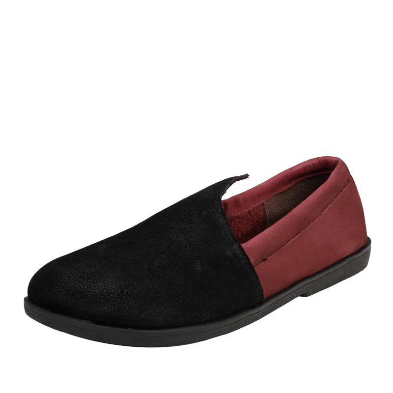 

Fashion Flats Women Shoes Loafers Spring Autumn New Genuine Leather Retro Slip On Round Toe Casual Shallow Handmade Ladies Shoes