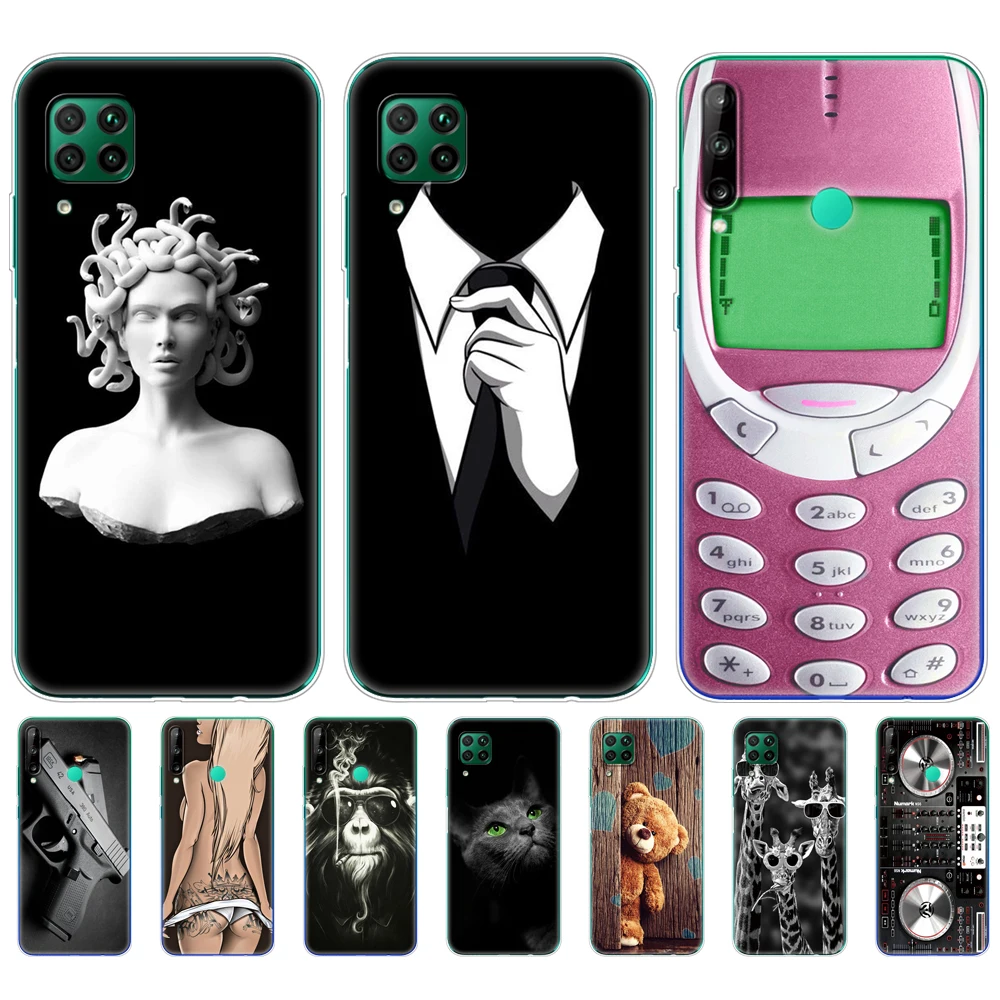 case For Huawei P40 Lite 4G 5G Soft TPU Silicon Phone Cover For Huawei P40 Lite E P40Lite Bumper Coque Skin shockproof black