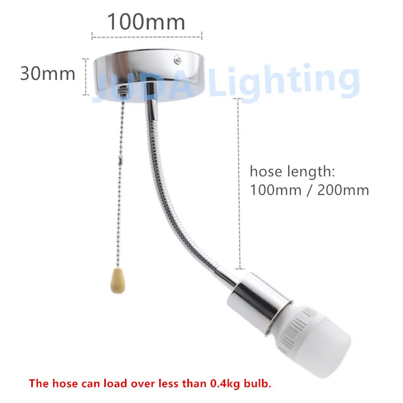Потолочный навес в виде Розы с вытяжным переключателем на молнии и шлангом E27