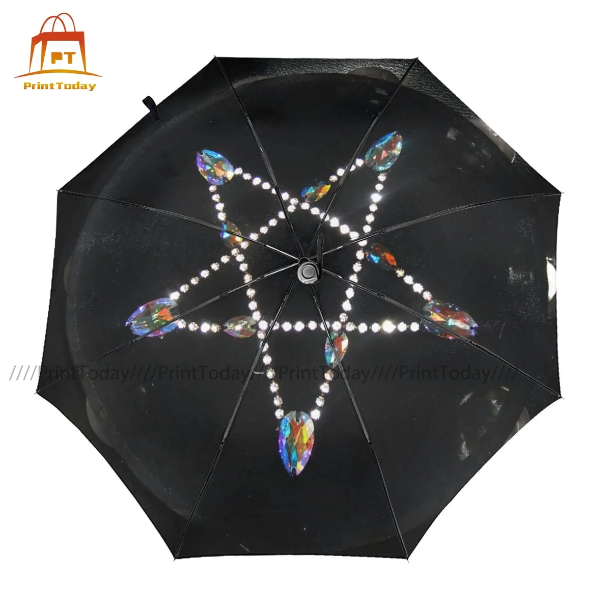 

Pentagram Umbrella Aesthetic Folding Umbrella Painting Camping Windproof Automatic Umbrella