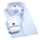 Мужская рубашка с французскими манжетами, белая формальная Однотонная рубашка с длинными рукавами, модель DS190, 2020